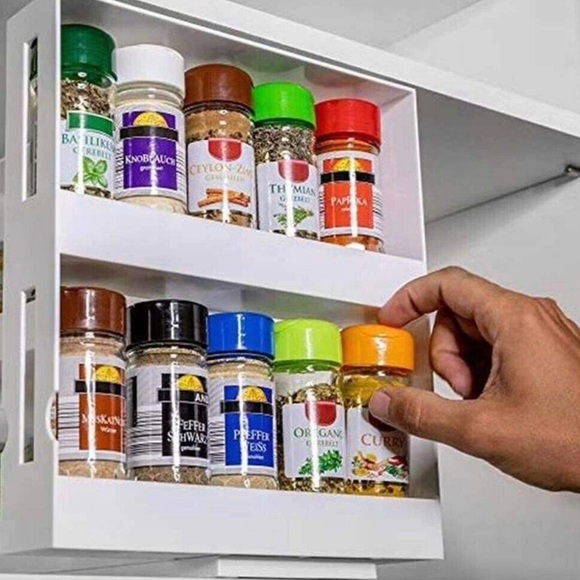 Rotating Spice Rack Organizer, Double Layer Spice Jar Holder - Picture 5 of 9